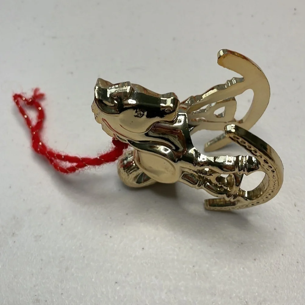 Vintage Goldtone Rocking Horse Christmas Ornament Avon 1978 Rocking Horse